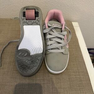 Gray and pink heelys